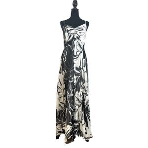 Express Black White Floral Maxi Dress Small NWOT Boned Bodice Formal